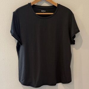 Quince Flowknit Black Short Sleeve Tee Size Extra Large